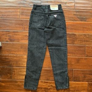 NWT Vintage Guess Black Ankle Zip Girls Jeans 12
